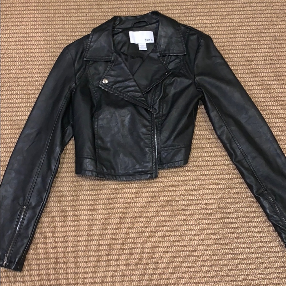 Size small black faux leather Bar III jacket